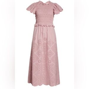 Sea Vienne Eyelet Smocked Dress